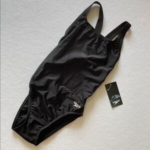 Speedo Black One Piece competitive Swimsuit